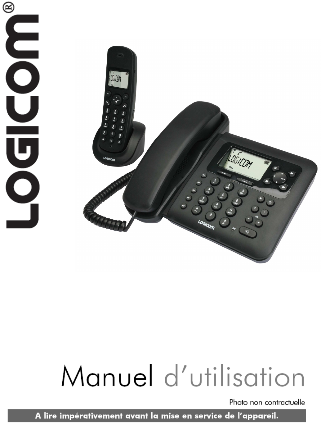 Telefono Fisso Wireless Logicom ILOA 350 | Trio DECT/Nero | Senza Risponditore, Fino A 5 Combinati, 7h Parlato, 90h Standby